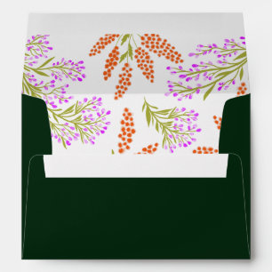 Lilac Colourful Wildflower Botanical Wedding Envelope