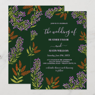 Lilac Colourful Wildflower Botanical Wedding  Invitation