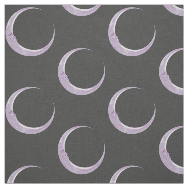 Lilac Crescent Moon Fabric (Swatch)