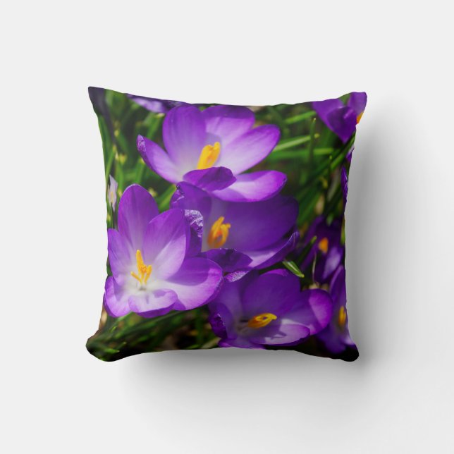 Lilac Crocuses Cushion (Front)