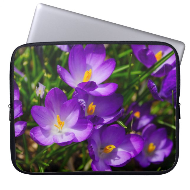 Lilac Crocuses Laptop Sleeve (Front)