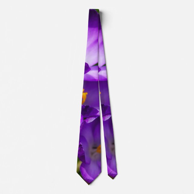 Lilac Crocuses Neck Tie (Front)