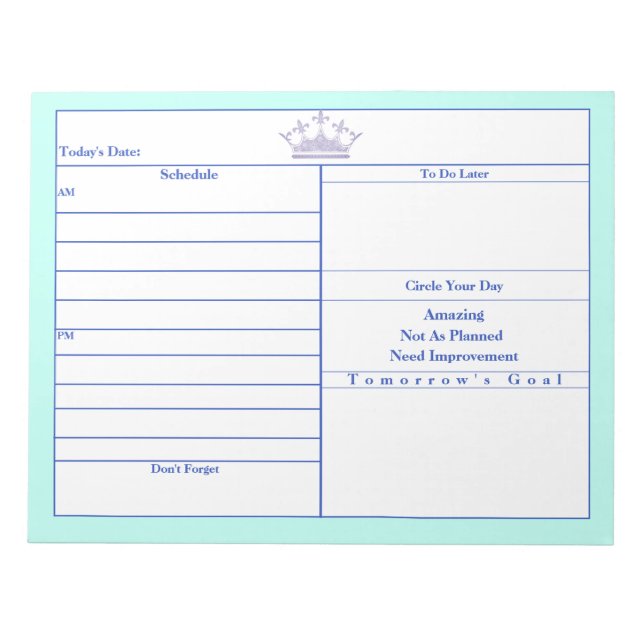 Lilac Crown Pink Border Decorative notepads (Front)