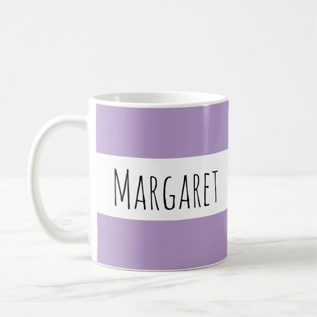 Lilac Custom Name Personalised  Coffee Mug (Left)