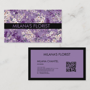 Lilac Daisy Modern Trendy Flower Florist Business Card