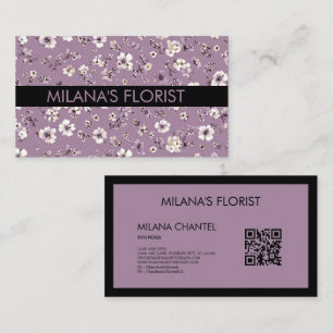 Lilac Daisy Modern Trendy Flower Florist  Business Card