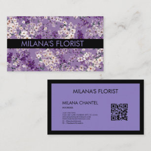 Lilac Daisy Modern Trendy Flower Florist  Business Card