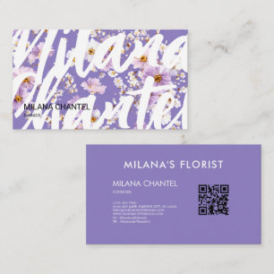 Lilac Daisy Modern Trendy Flower Florist Business Card