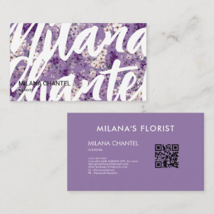 Lilac Daisy Modern Trendy Flower Florist Business Card