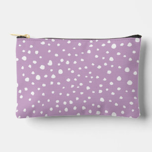 Lilac Dalmatian Spots, Dalmatian Dots, Dotted Accessory Pouch
