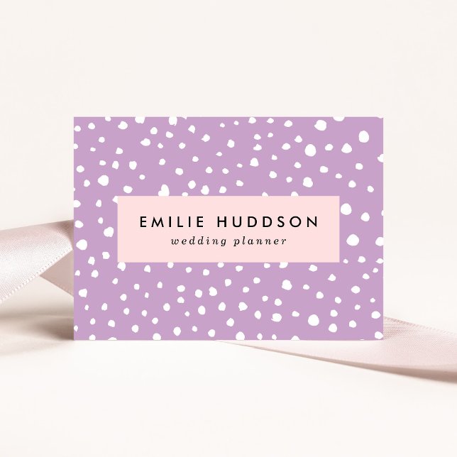Lilac Dalmatian Spots, Dalmatian Dots, Dotted Business Card (Creator Uploaded)