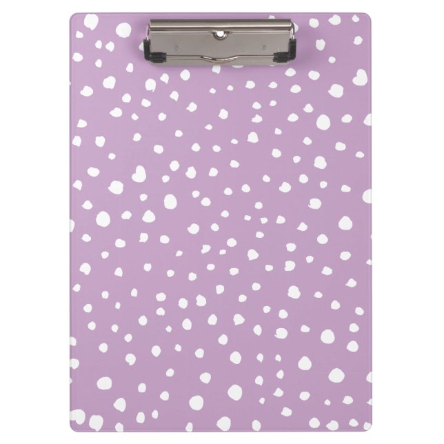 Lilac Dalmatian Spots, Dalmatian Dots, Dotted Clipboard (Front)