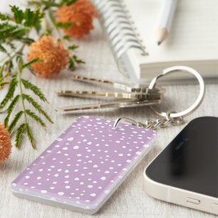 Lilac Dalmatian Spots, Dalmatian Dots, Dotted Key Ring