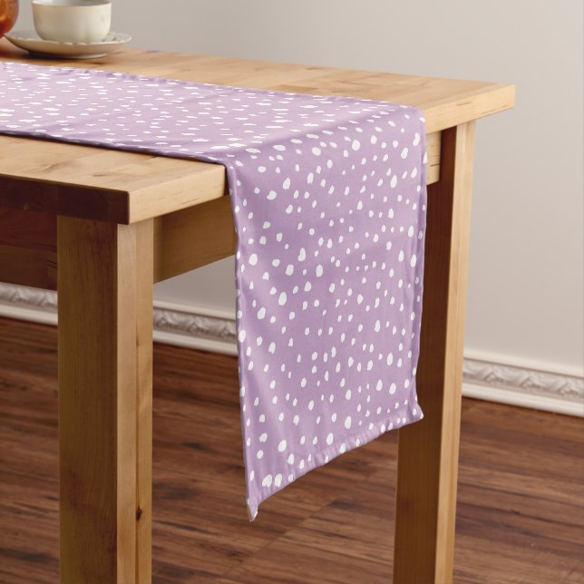 Lilac Dalmatian Spots, Dalmatian Dots, Dotted Medium Table Runner (In Situ)
