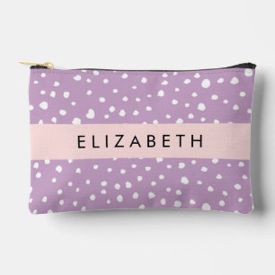 Lilac Dalmatian Spots, Dalmatian Dots, Your Name Accessory Pouch