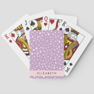 Lilac Dalmatian Spots, Dalmatian Dots, Your Name Playing Cards