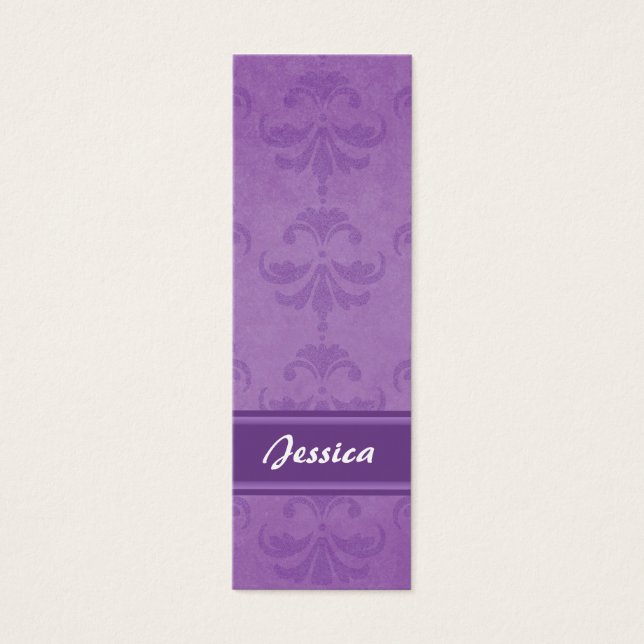 Lilac Damask Bookmark (Front)