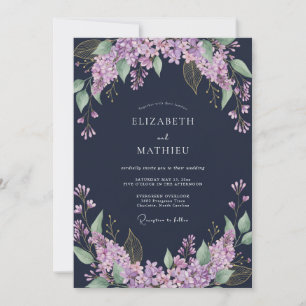 Lilac Delicate Arch Blossom Wedding Invitation