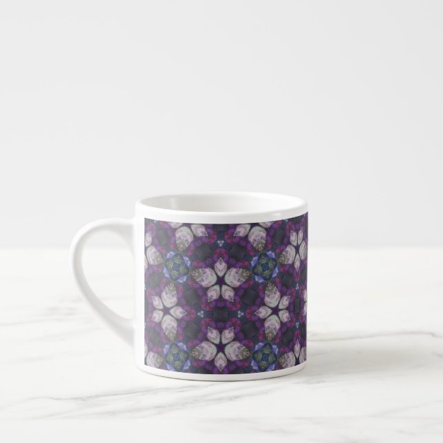 Lilac Design Pattern Espresso Cup (Left)