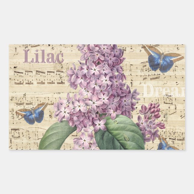 Lilac Dream Rectangular Sticker (Front)