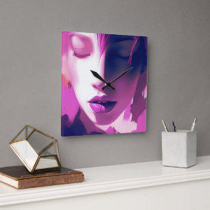 Lilac Dream Whisper – Serene, Ethereal, Purple Square Wall Clock