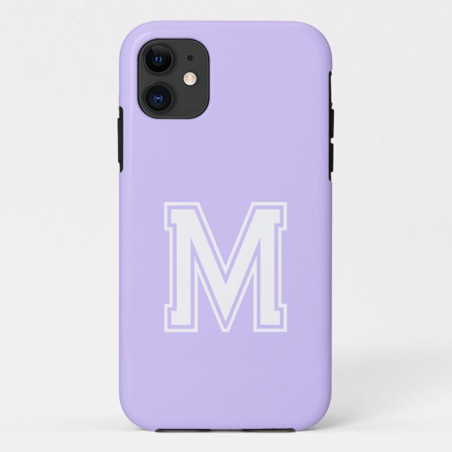 Lilac Dreams Solid Colour | Minimalist Monogram Case-Mate iPhone Case (Back)