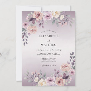 Lilac Dreamy Blossom Wedding Invitation