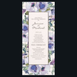 Lilac Dusty Blue Boho Floral Wedding Program Programme<br><div class="desc">Elegant lilac purple and dusty blue boho-style watercolor floral wedding program.  Contact us for help with customisation or matching products.</div>