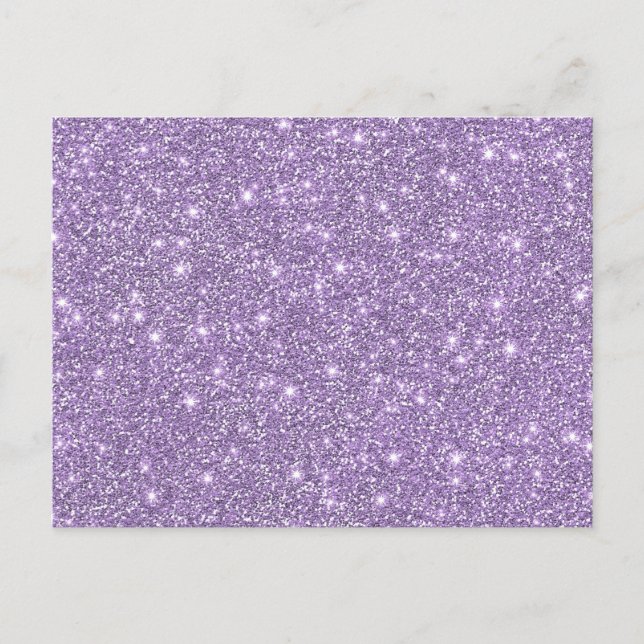 Lilac Elegant Glamourous Faux Glitter Postcard (Front)