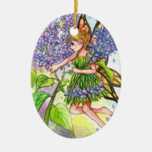 Lilac Fairy Ceramic Tree Decoration
