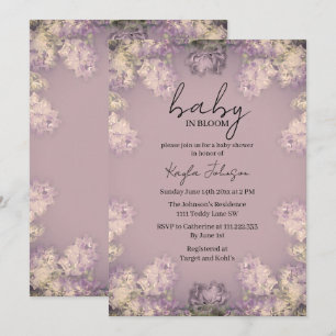 Lilac Floral Baby Shower Invitation