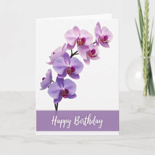 Lilac Floral Birthday Card (Front)