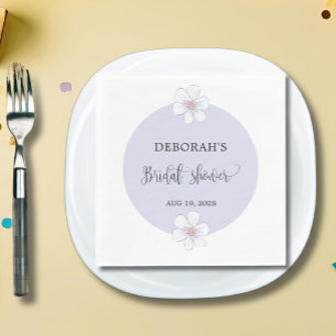 Lilac Floral Bridal Shower Paper Napkin