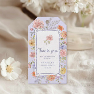 Lilac Floral Bridal Shower Thank you Gift Tags
