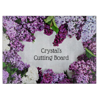 Lilac Floral Custom Cutting Board