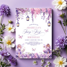 Lilac Floral Fairy First 1st Birthday Party