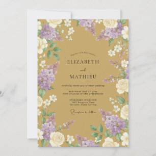 Lilac Floral Flourish Wedding Invitation