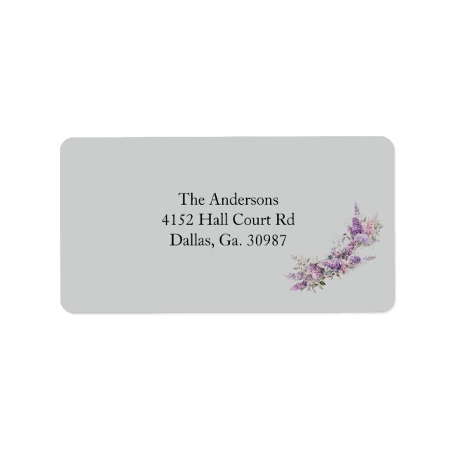 Lilac floral label (Front)