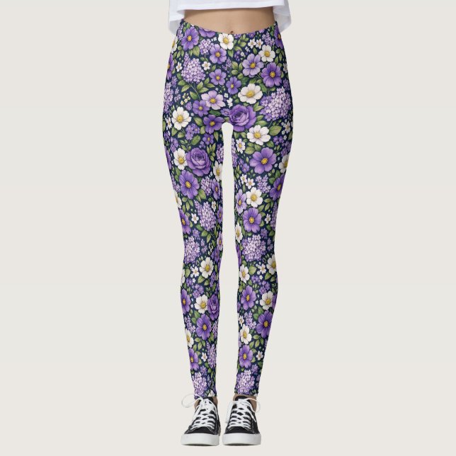 lilac floral leggings (Front)