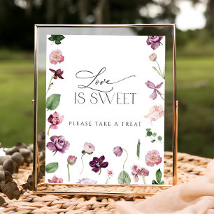 Lilac Floral Love is Sweet Poster