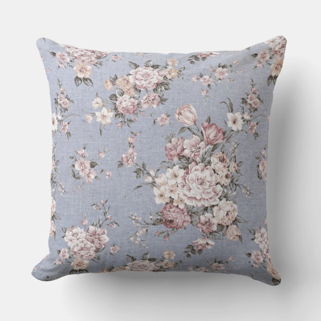 Lilac Floral Luxury Pillow (Front)
