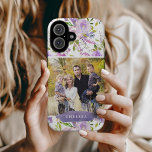Lilac Floral Photo and Monogram iPhone 16 Case<br><div class="desc">A special personalised gift for grandma, mum or anyone who loves pastel purple colours and feminine spring florals! This design features a watercolor botanical background with your custom photo and monogram text. Add your name or other text in any font and colours you like. Use the design tools to upload...</div>