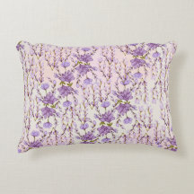 lilac floral pillow