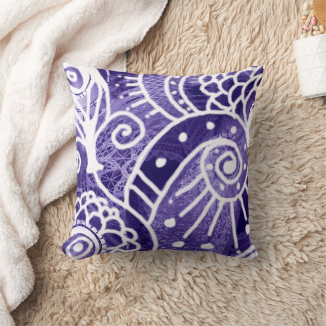 Lilac floral pillow with unique design (Blanket)