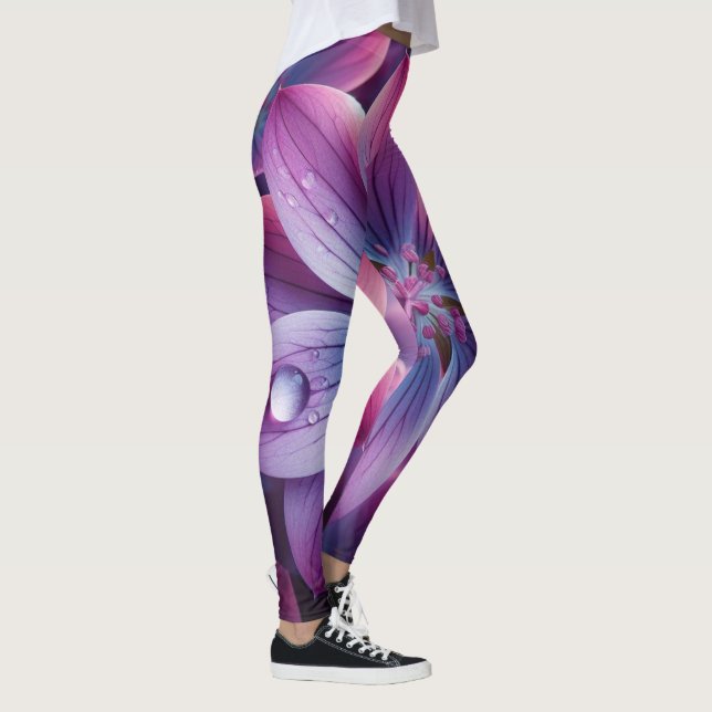 Lilac Floral Purple and Pink Leggings (Right)