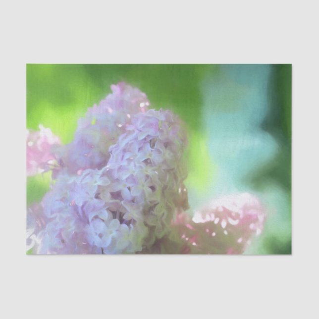 Lilac Floral Purple Green Art Design Tissue Paper (Front)