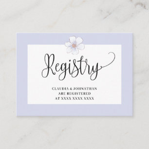 Lilac Floral Registry Bridal Shower  Enclosure Card
