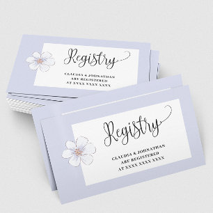Lilac Floral Registry Bridal Shower Enclosure Card