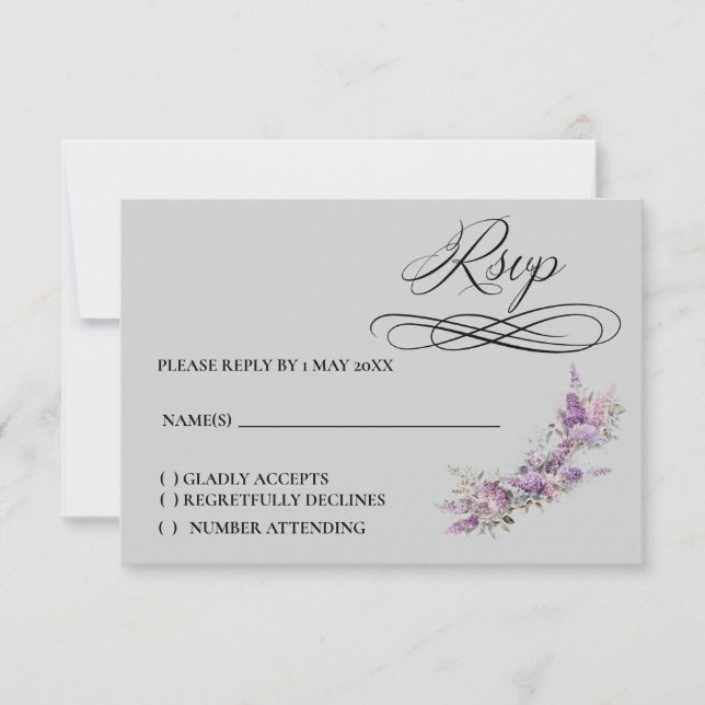 Lilac floral Response Card (Front)
