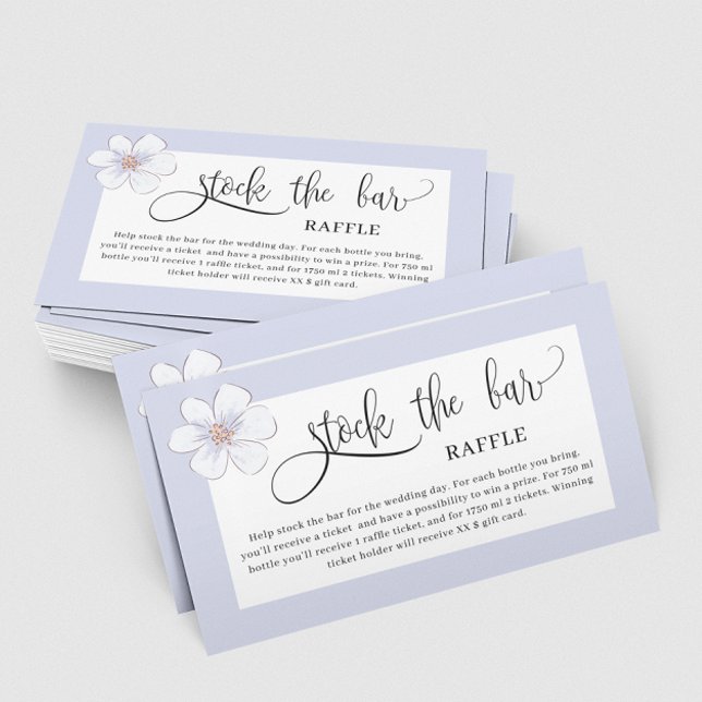 Lilac Floral Stock the bar Bridal Shower  Enclosure Card (Creator Uploaded)